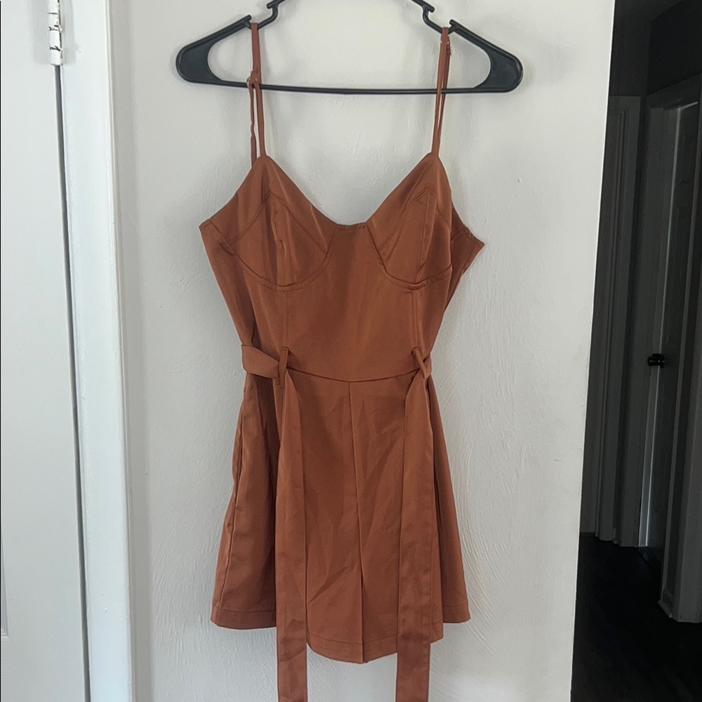 Bronze Spaghetti Strap Romper
